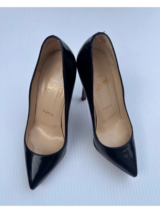 Christian Louboutin Shoes - Christian Louboutin Sz 35 Black Patent Leather Heels 4.25"